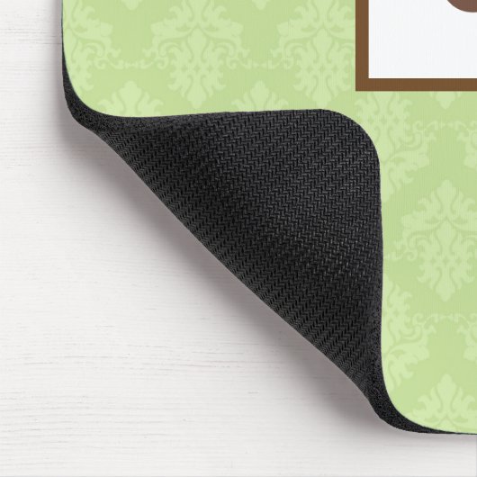 Monogram en Damask Pattern Custom Mousepad Muismat (Hoek)