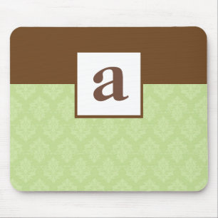 Monogram en Damask Pattern Custom Mousepad Muismat