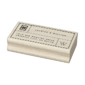 Monogram en Dubbel Geluk Doos Chinese Bruiloft Rubberstempel (Stempel)