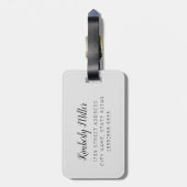 Monogram en fotocollage bagagelabel (Achterkant verticaal)