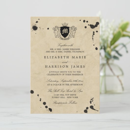 monogram en gordijn kaart (Staand voorkant)