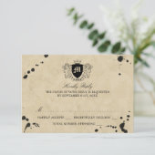 monogram en gordijn met ridderband RSVP (Staand voorkant)