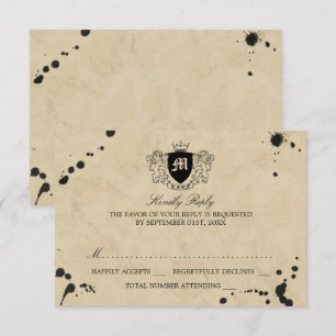  monogram en gordijn met ridderband RSVP Kaartje