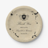 monogram en gordijn papieren bordje (Voorkant)