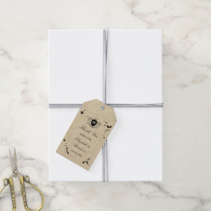 monogram en gordijn-pleister cadeaulabel