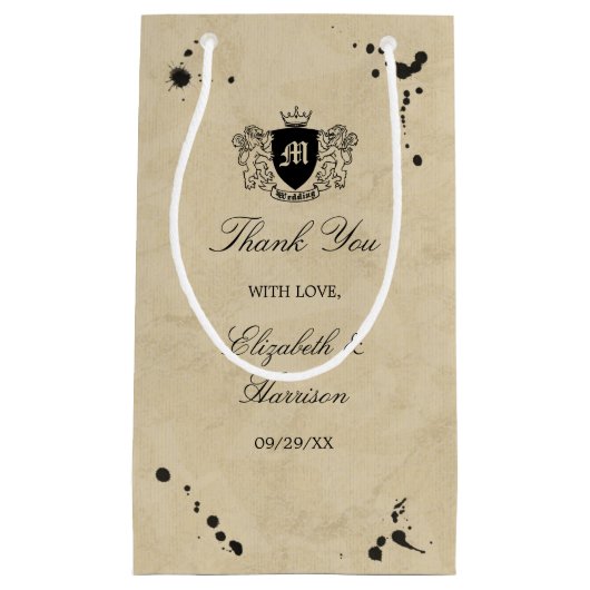  monogram en gordijn-pleister klein cadeauzakje (Voorkant)