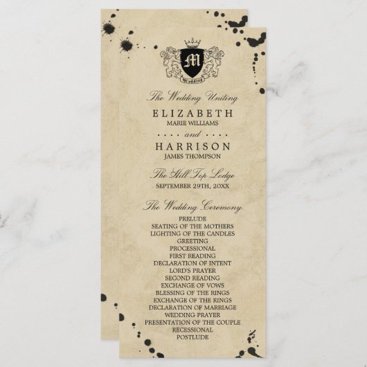 monogram en gordijn programmakaart (Voorkant / Achterkant)