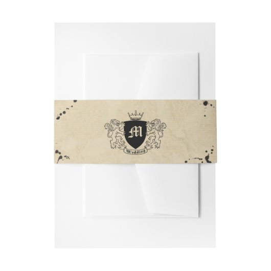  monogram en gordijn uitnodigingen wikkel (Voorkant Voorbeeld)