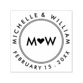 Monogram en hart | Weddenschap Zelfinktende Stempel (Design)