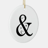 Monogram en hemelampersand keramisch ornament (Rechts)