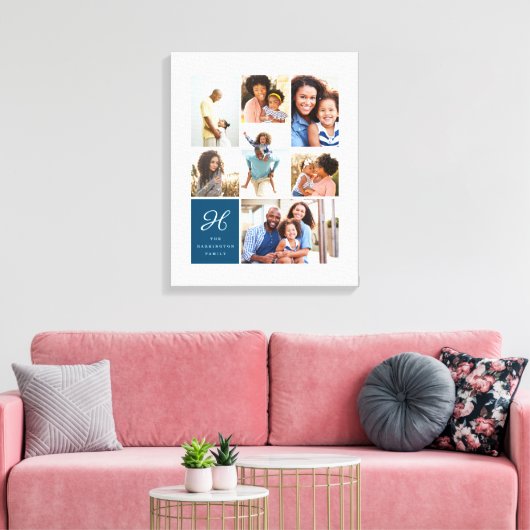 Monogram en het Veelvoudige Net van de Foto Collag Canvas Afdruk (Insitu (Woonkamer))