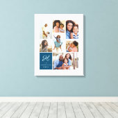 Monogram en het Veelvoudige Net van de Foto Collag Canvas Afdruk (Insitu (Houten vloer))