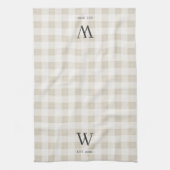 Monogram en jaar van de huishouding theedoek (Verticaal)