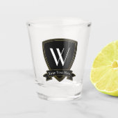 Monogram en Jouw tekst Shot Glas (Voorkant)
