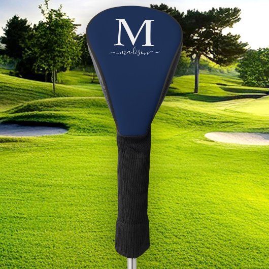 Monogram en kalligrafie met bewerkbare kleur golfheadcover