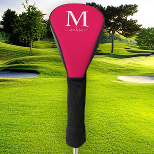 Monogram en kalligrafie met bewerkbare kleur golfheadcover
