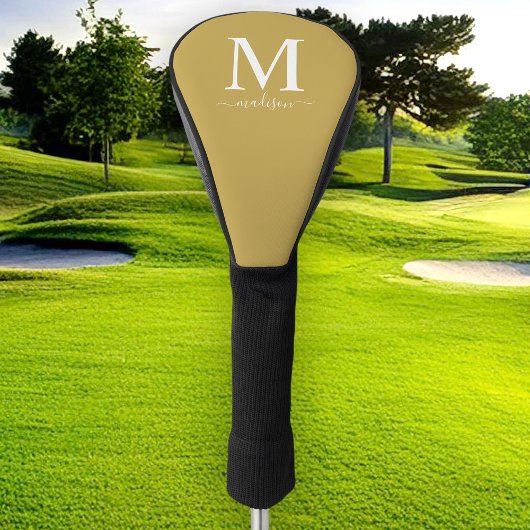 Monogram en kalligrafie met bewerkbare kleur golfheadcover