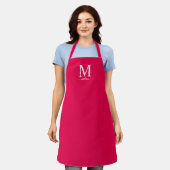 Monogram en kalligrafie met bewerkbare kleur schort (Gedragen)