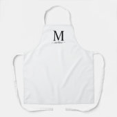 Monogram en kalligrafie met bewerkbare kleur schort (Voorkant)