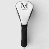 Monogram en kalligrafie zwart en wit golfheadcover (Voorkant)