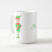 Monogram en kerst muziek elf koffiemok (Voorkant links)