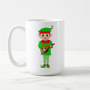 Monogram en kerst muziek elf koffiemok