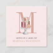 Monogram en kookbakkerij vierkante visitekaartje (Voorkant)