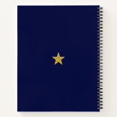 Monogram en Laurel op Navy Blue Notitieboek (Achterkant)