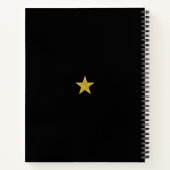 Monogram en Laurel op zwart Notitieboek (Achterkant)