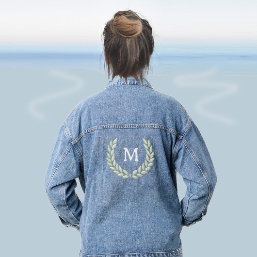 Monogram en lauwerkrans denim jacket