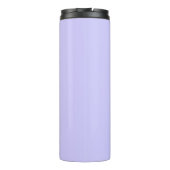 Monogram en leuke zwarte kat op licht periwinkle thermosbeker (Achterkant)