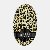 Monogram en luipaard keramisch ornament (Rechts)
