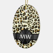 Monogram en luipaard keramisch ornament (Links)