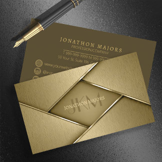 Monogram en Metaal Polygoon Goud ID1039 Visitekaartje