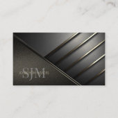 Monogram en Metaalhoeken Charcoal Grijs ID1040 Visitekaartje (Voorkant)