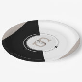 Monogram en naam Afzetbaar grafisch Bord blokkeren (Gekanteld)