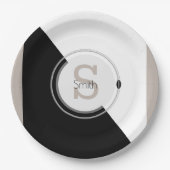 Monogram en naam Afzetbaar grafisch Bord blokkeren (Voorkant)