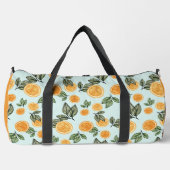 Monogram en naam Aqua en Oranje fruitplakken Plunjezak (Voorkant)