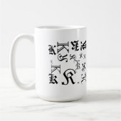 Monogram en naam Blackletter Tekststijl Koffiemok (Links)