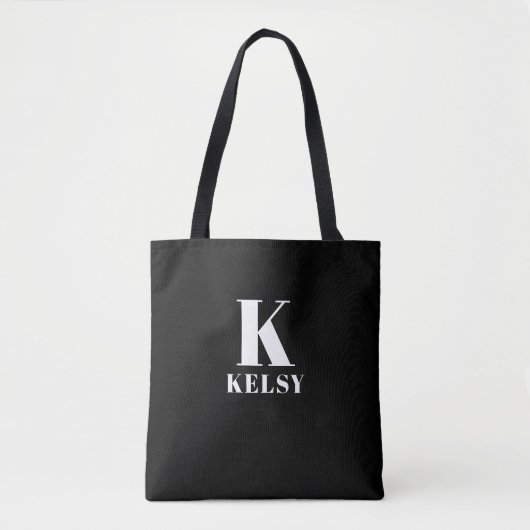 Monogram en naam boodschappentas tote bag (Voorkant)