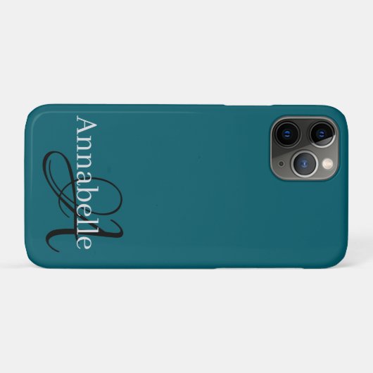 Monogram en naam Case-Mate iPhone case (Achterkant (horizontaal))