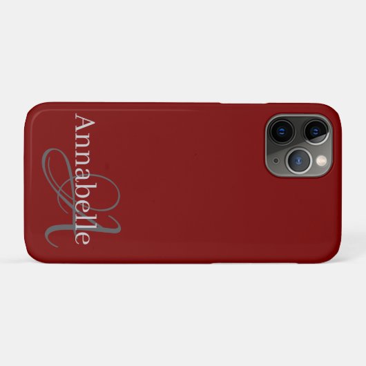 Monogram en naam Case-Mate iPhone case (Achterkant (horizontaal))