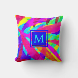 Monogram en Naam Colorful Pattern Modern Kussen