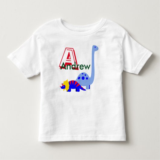 Monogram en naam dinosaurus shirt (Voorkant)