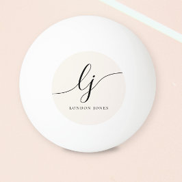 Monogram en Naam Eenvoudig Elegant Gepersonaliseer Pingpongbal