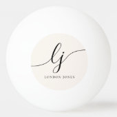 Monogram en Naam Eenvoudig Elegant Gepersonaliseer Pingpongbal (Achterkant)