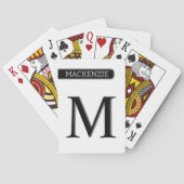 Monogram en naam Gepersonaliseerde aangepaste off Pokerkaarten (Achterkant)