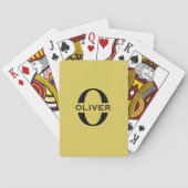 Monogram en naam goud en zwart op maat pokerkaarten (Achterkant)