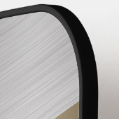 Monogram en naam, gouden/zwarte strepen, zilver ge pickleball paddle (Links Detail)