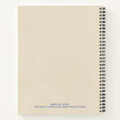 Monogram en Naam Gratitude Journal (blauw) Notitieboek (Achterkant)